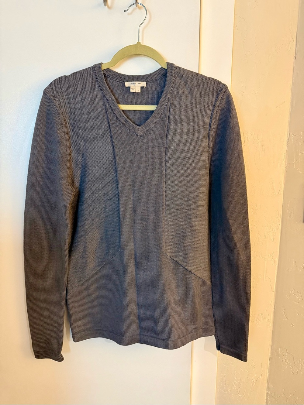 Helmut Lang Women’s V-Neck Sweater in Charcoal Gray